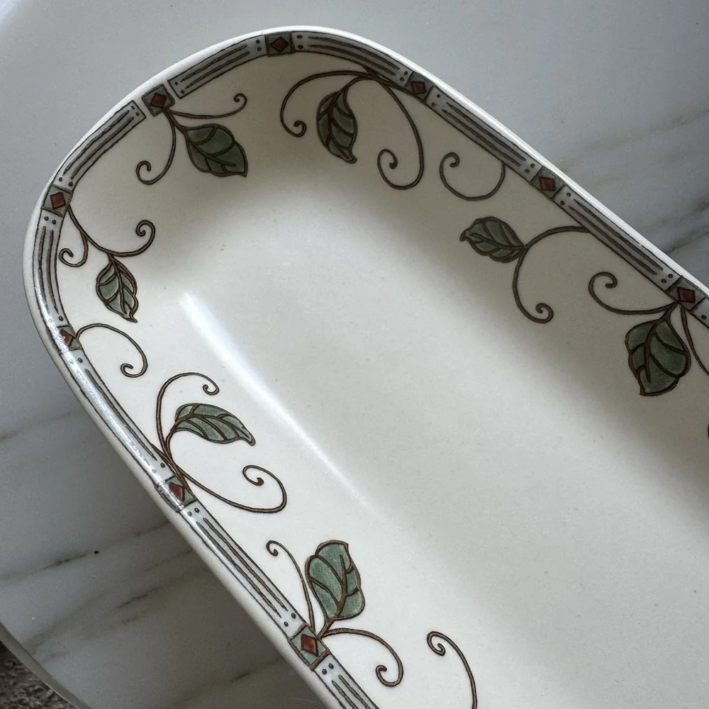 Pfaltzgraff Mission Flower Deli/Celery Tray 10 3/8